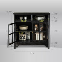 Chogori 31.5" Solid Wood Buffet Cabinet with Storage, Farmhouse Sideboard with 2 Doors, Coffee Bar Cabinet for Dining Room, Kitchen, or Living Room, Black