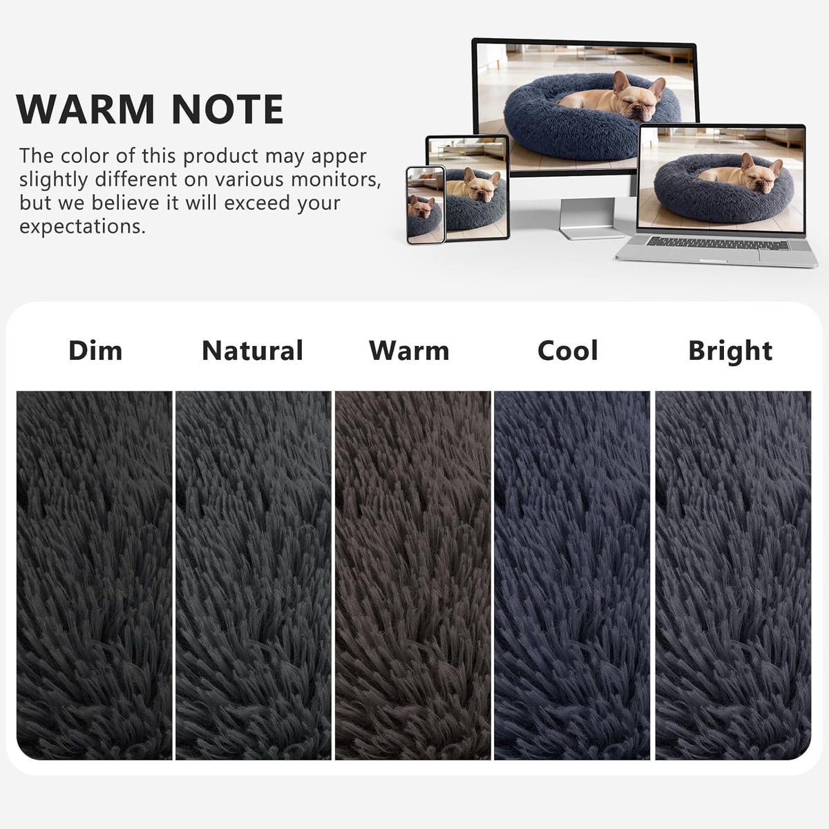 MIXJOY Orthopedic Dog Bed Comfortable Donut Cuddler Round Pet Beds - L(36’’x 36’’) / Dark Gray - image 3