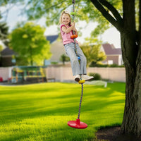 Jungle Gym Kingdom Tree Swing for Kids - Green Disc/Brown Rope Swing - image 4