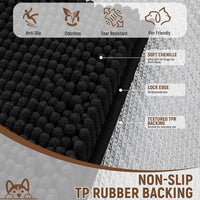 Absorbent Dog Door Mat for Muddy Paws - 120"L x 36"W x 1" Th / Black - image 4