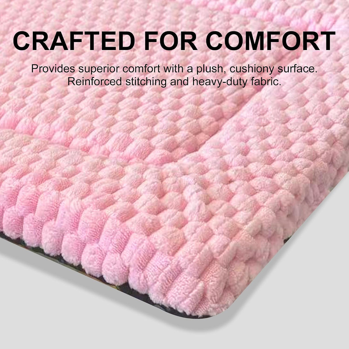 Dog Bed Mat,Reversible & Ultra Soft Kennel Pad-Machine Washable Pet Bed for Dogs & Cats-All-Weather - 24.0" L x 18.0" W x 1.5" Th / Pink - image 3