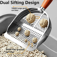 DHXYZZB Cat Litter Scoop 304 Stainless Steel Litter Shovel - Silver / Round-slot - image 2