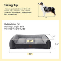 Bedsure SupportMax Extra Thick Orthopedic XL Dog Beds Large Sized Dog – Essentials for Dogs - Grey / 42"l X 30"w X 9.5"th - image 2