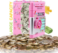 Piggy Bank for Kids Girls Boys with Password Code Lock Cash Coin Can - Pink - image 3