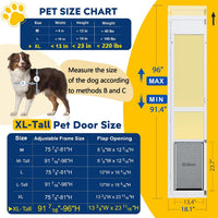 Large Dog Door for Sliding Glass Door - 96" Sliding Door / Xlarge - 1 Flap - image 2