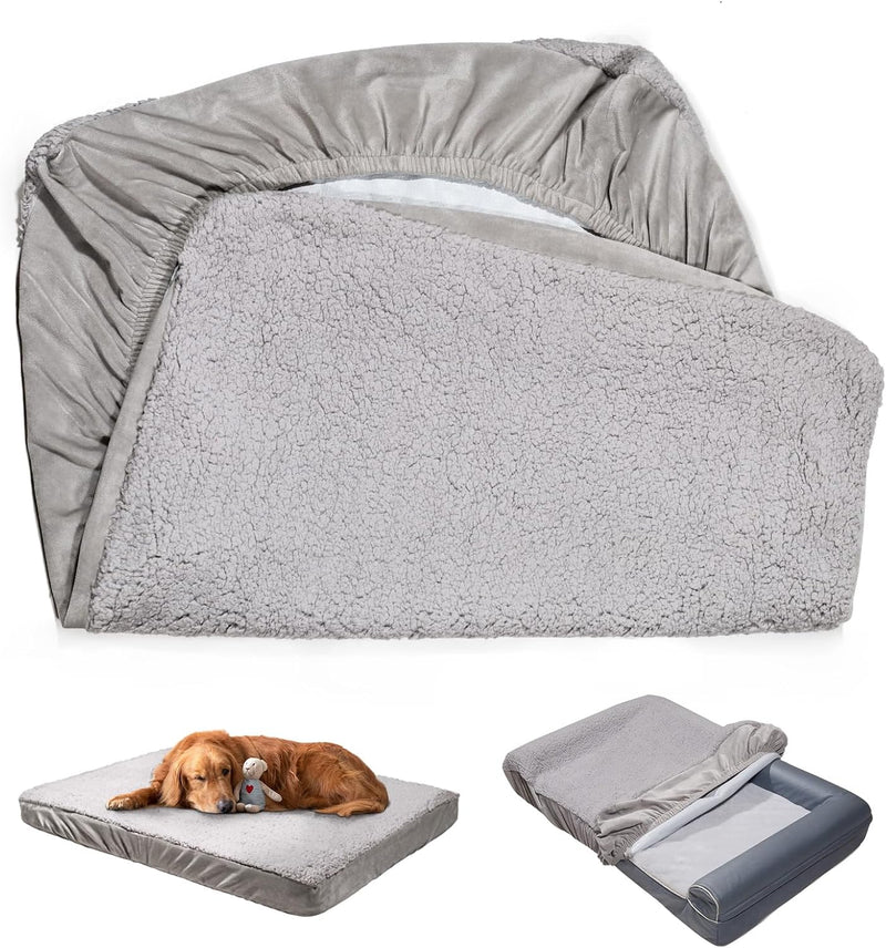 Sunsleek Dog Bed Covers Replacement Washable - Grey / 35.0"L x 23.0"W x 6.5"Th