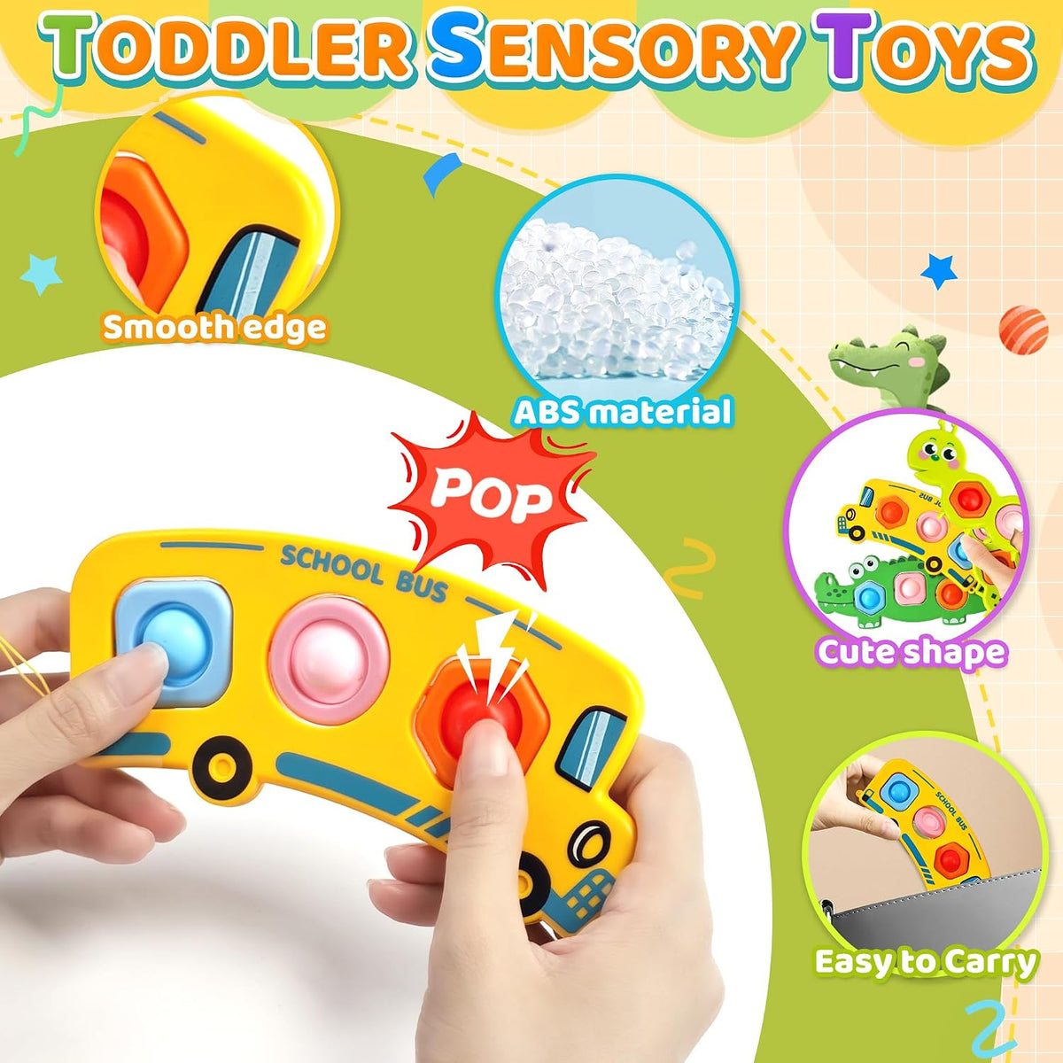 3PC Fidget Popper Sensory Toys Airplane Travel Activities - Style 1 - image 2