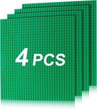 4 Pack Classic Baseplates, Building Plate for Building Bricks - Green-4 Pcs