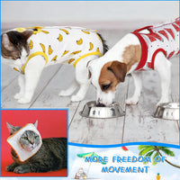 Kacctyen 6-piece cat recovery suit set in fruits print, medium, 100% cotton - view 4