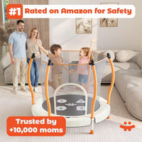 Happin 55’’ Trampoline for kids Safety Enclosure - Beige-Orange / Classic - image 3