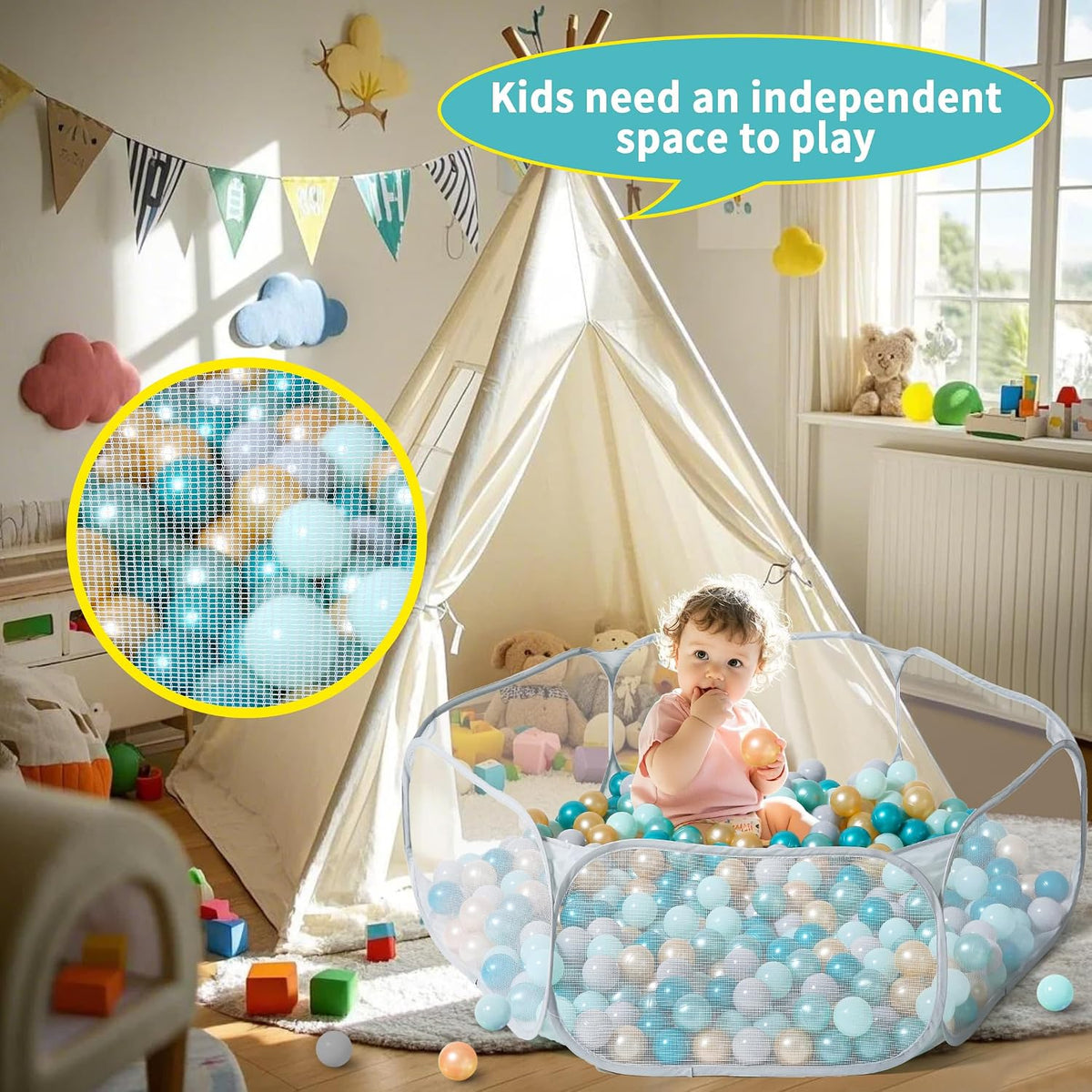 STARBOLO Gray Kids Ball Pit - Gray - image 3