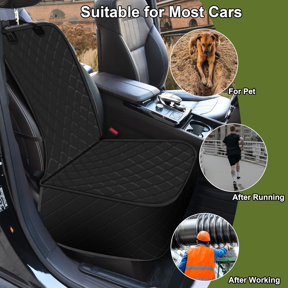 2 Packs Car Front Seat Cover for Dogs - 2 Pack-Black / 2pack - image 2