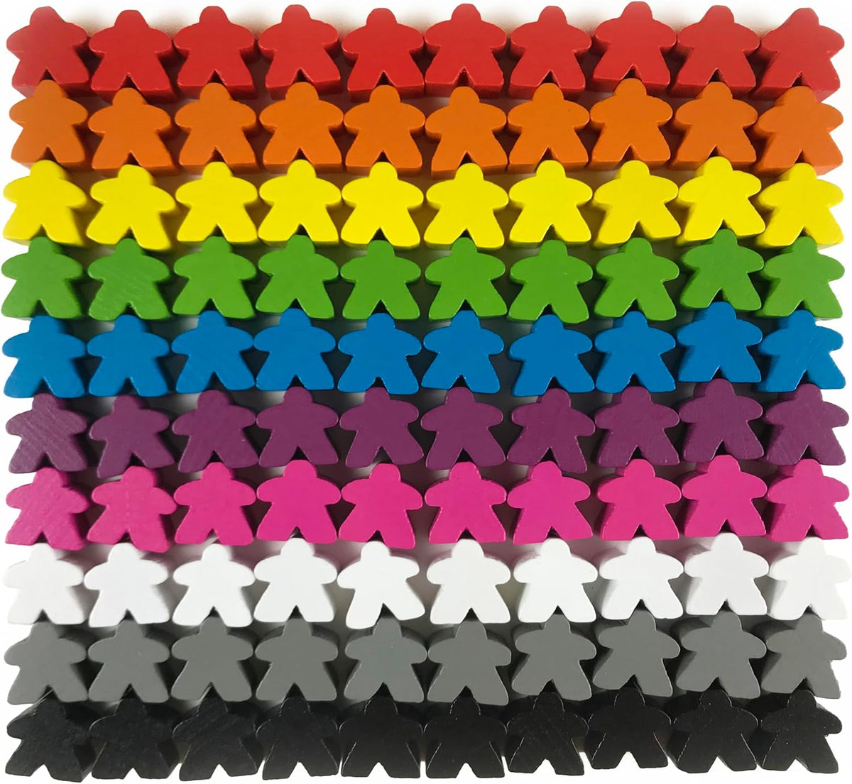 100 Wooden Meeples, Multi Color Board Game Tokens & Replacement Pieces – Fun for Kids & Family - 100 Wooden Meeples
