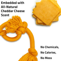 Playology Tug Rope Dog Toys for Large Dogs, Peanut Butter Scent - Mega / Cheddar Cheese - image 4