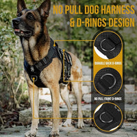 OneTigris No Pull Dog Harness for Small Dog, Mesh Design Breathable Military Dog Molle Vests with Handles, Service Dog Vest Harness for Walking Hiking Training