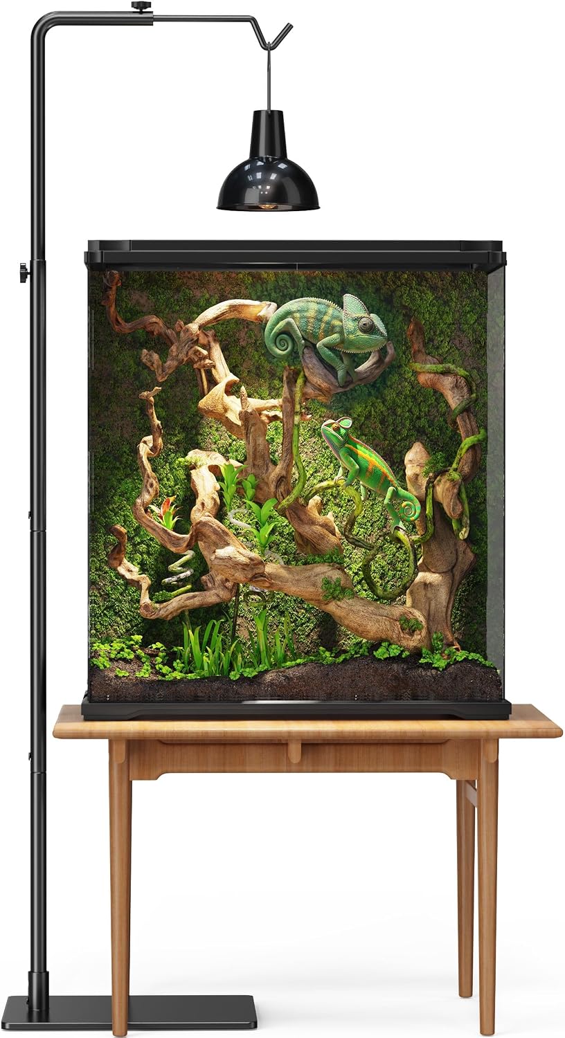 Reptile Heat Lamp Stand, Adjustable 18"-32"H Light Holder - 62" Height - image 4