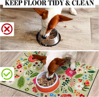 Dog Food Mats for Floors, Absorbent Dog Bowl Mat for Food and Water Dispenser, Quick Dry Cat Food - Green / 24"L x 16"W - image 3