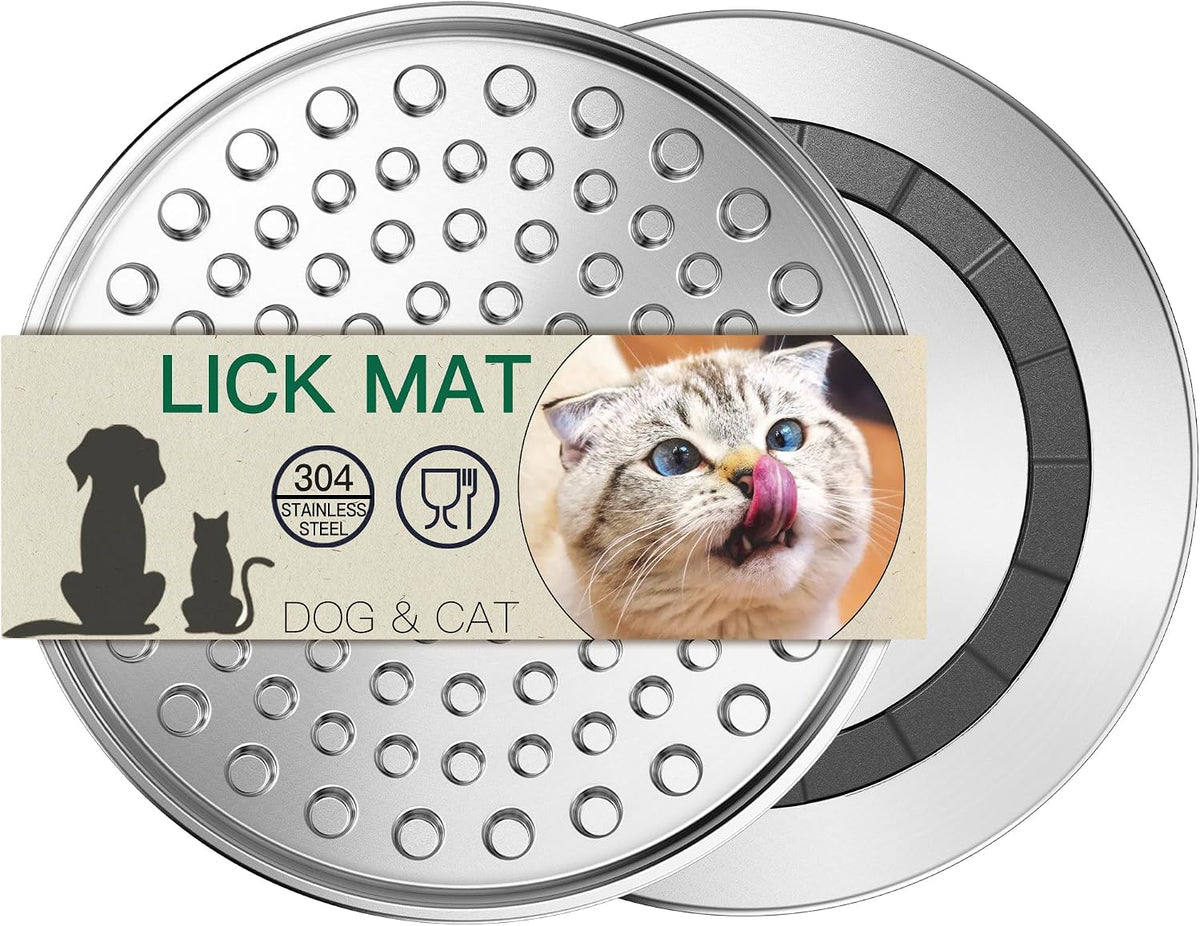 Lick Mat for Dogs & Cats, Double-Wall Stainless Steel - Small-1Pack