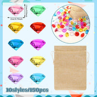 MARFOREVER 150 colorful acrylic pirate treasure gems with gunny bag - view 11