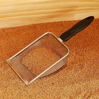 Cat Litter Scoop Stainless Steel Mesh Scooper Long Handle Deep Shovel Non-Stick Coated Metal Litter Scoop for Litter Box Kitten Pooper Lifter (Hole:3.8mm/Regular Cat Litter Scoop)