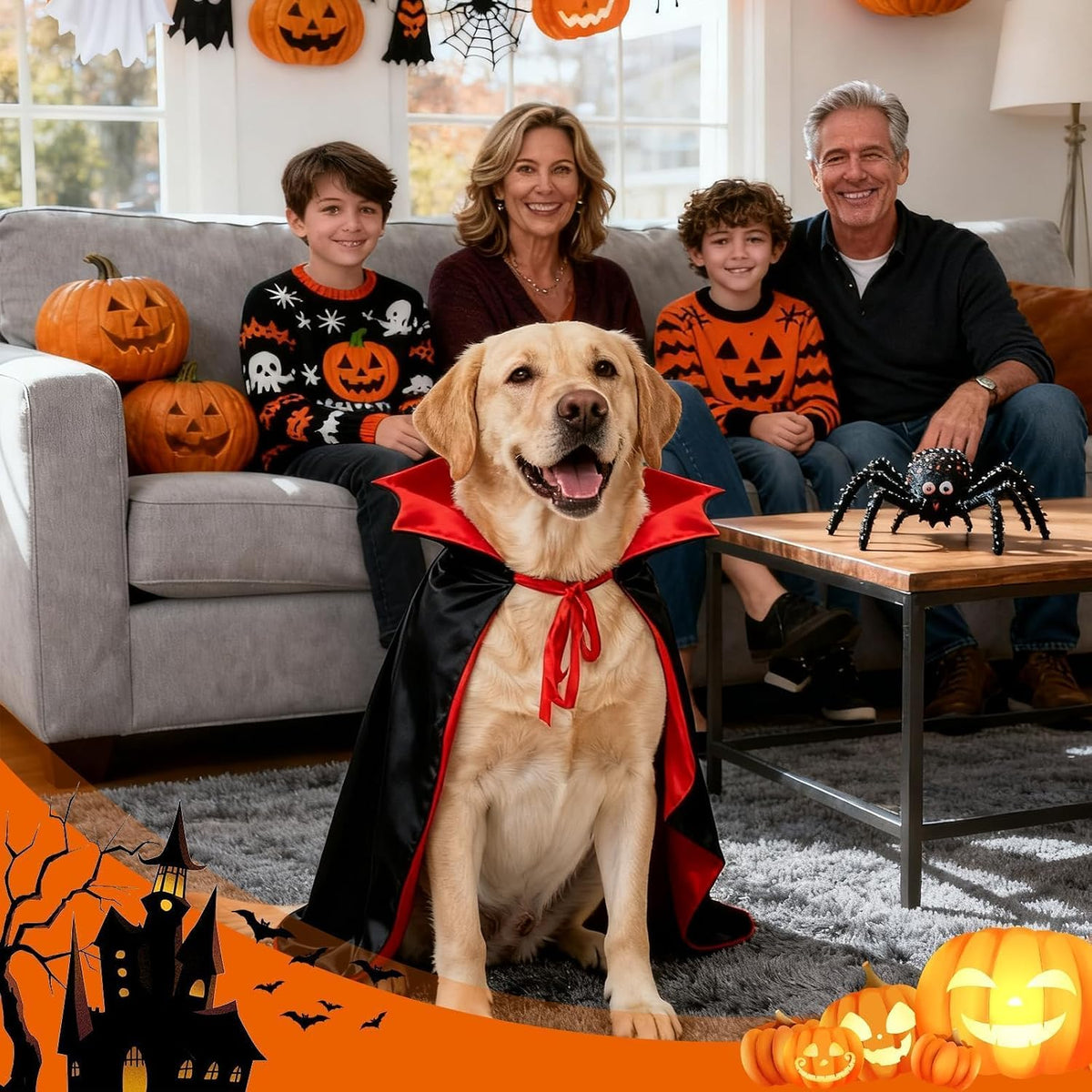 OLANRUN Dog Costumes, Dog Halloween Costumes Vampire Cloak - Large - image 3