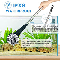 hygger IPX8 electric aquarium cleaning brush kit with 6 replaceable brush heads - view 4