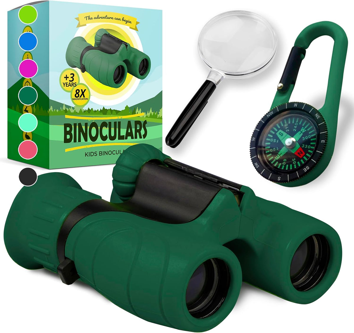 Binoculars for Kids, Perfect Toy for Little Boys and Girls - Dark Green