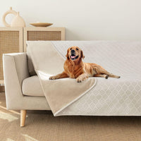 Waterproof Dog Blanket, Soft Reversible Throw for Couch & Bed Protection – Essentials for Dogs - Cream+beige / 82x102 Inch (Pack of 1) - image 2