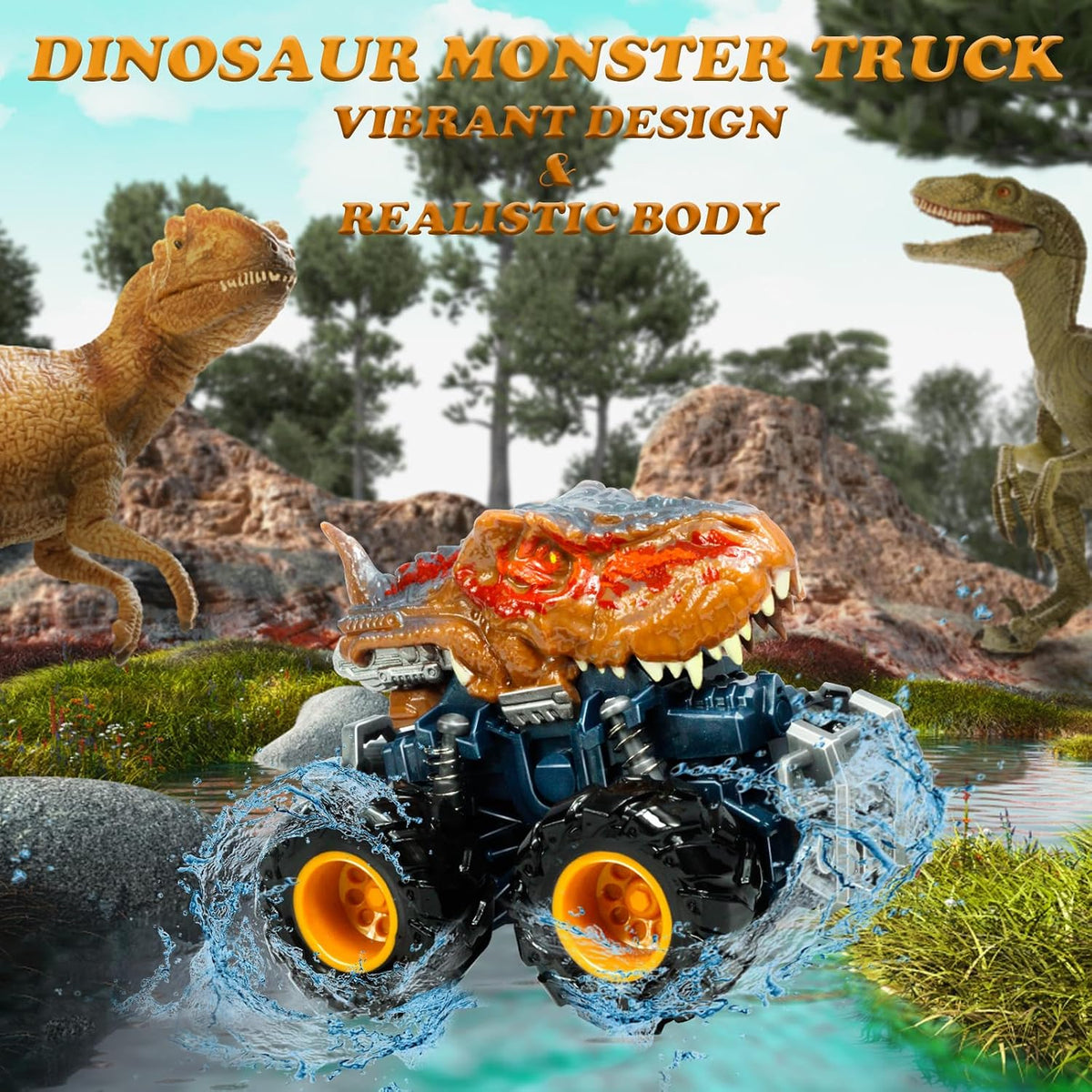 Oriate Friction Powered Dinosaur ATV Toy Cars for Children - T-rex 3 - image 4