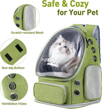Cat Backpack Carrier Clear Bubble Window for Cats & Small Dogs up - Green - image 3