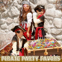 MARFOREVER pirate treasure pool toys with colorful gems, gold coins, pearl necklaces and drawstring  - view 8