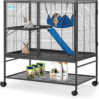 HABUTWAY 36.5''H Large Metal Rolling Ferrets Cage - 36.0"L x 23.0"W x 39.0"H