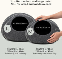 Cat Cave, New Zealand Wool Bed for Indoor Cats - Grey / Large (Pack of 2) - image 2