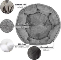 Asvin Large Dog Bed for Large Dogs, Cat Beds for Indoor Cats, Pet Bed for Puppy and Kitty, Extra Soft & Machine Washable with Anti-Slip & Water-Resistant Oxford Bottom, Grey, 35 inches