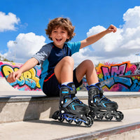 2PM SPORTS Adjustable Inline Skates for Kids, Youth and Adults – Fun for Kids & Family - C Blue / Large - Youth (4.5-8 US) - image 4