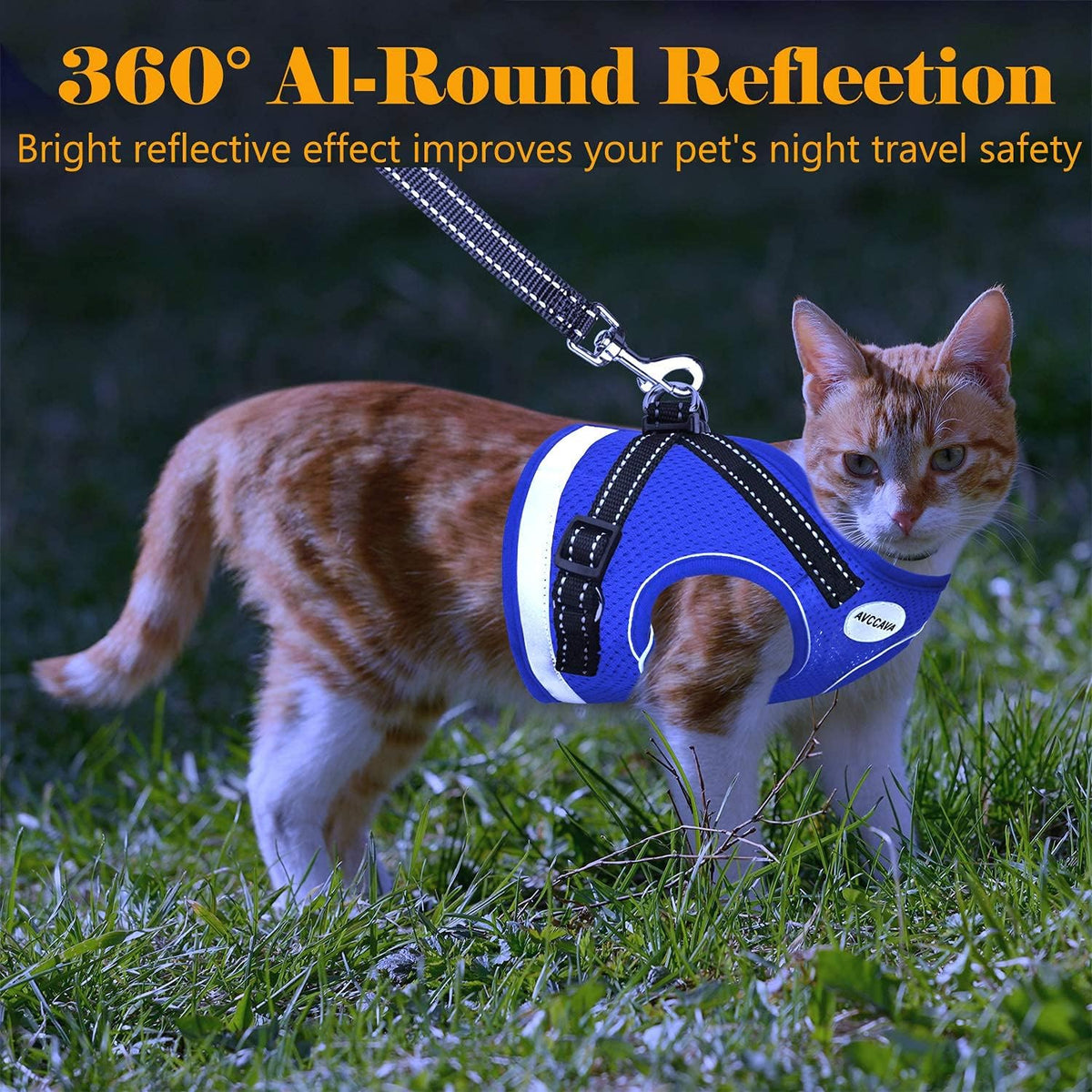 Cat Harness and Leash Set - Blue / XS (Chest: 6" - 8") - image 2