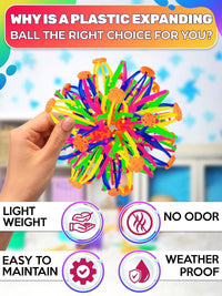 DIMROM expandable breathing ball sphere in bright colors opened to full size - view 3
