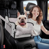 Center Console Dog Car Seat for Small Dogs - Full-size truck gray