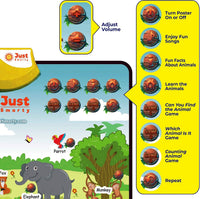 Just Smarty Interactive Alphabet Wall Chart, ABC & 123's, Blue – Fun for Kids & Family - Happy Zoo - image 3