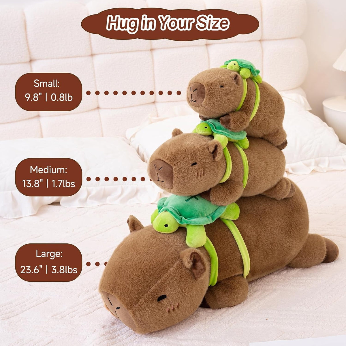 SQEQE Weighted Stuffed Animals Capybara Plush - Capybara / Small(9.8 Inch) - image 3