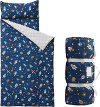 Bunnikins & Clover Toddler Nap Mat with Removable Pillow - Spaceship
