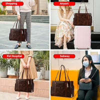 Stylish Dog Purse Carrier, Leather Pet Carrier Bag for Small Dogs Cats Puppy, Airline Approved Soft-Sided Carrier Coffee