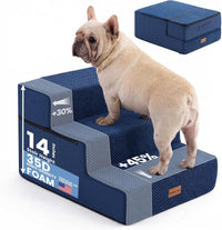Gardner Pet Dog Stairs for Small Dogs 14" H - Navy / 3.0 / 18"x22"x14"Extra Wide