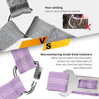 Removable Dog Seat Belt Harness for Car, 3 in 1 Pet Dog Car Seatbelt Leash, Retractable Restraint Secures to Vehicle Headrest & Adjustable Reflective Bungee Dog Seatbelt Tether, Purple