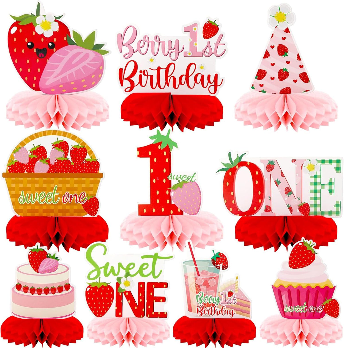 10 Pcs Retirement Party Decorations - Berry First Birthday Style