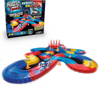 Magic Tracks Crash Theme Race Car Track Set for kids 2 Cars - Magic Tracks Rescue Theme Set