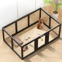 Clear Acrylic Dog Playpen Indoor Pet Pen, 24" H, 10 Panels - Black / 10 / 24"H