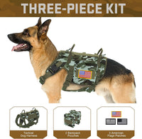 Forestpaw Tactical Dog Harness for Medium Dogs, Service Dog Vest - L:Chest 27-40",Fit 70-140lbs / Camouflage Green - image 2