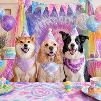 Abbylike 100 Pcs Fall Thanksgiving Dog Bandanas Bulk - Tie-dye / 25.6 x 17.7 x 17.7 Inch - image 4
