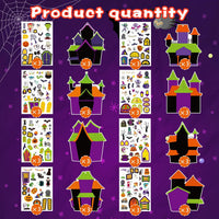 48PCS Halloween Make-a-face Stickers Halloween Characters Stickers - Halloween Haunted House - image 4